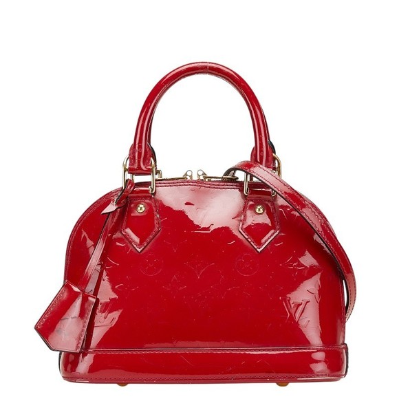 Louis Vuitton BB Patent Red Shoulder Vernis Alma Cerise Bag - Picture 1 of 8